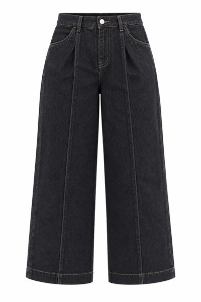 DİKİŞLİ DENİM PANTOLON KAHVE
