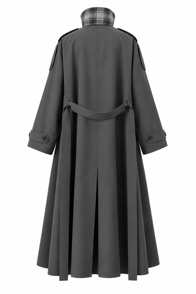 EKOSE DETAY TRENCHCOAT GRİ
