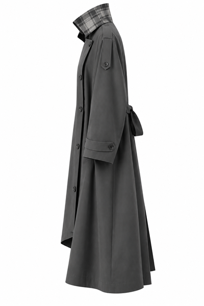 EKOSE DETAY TRENCHCOAT GRİ
