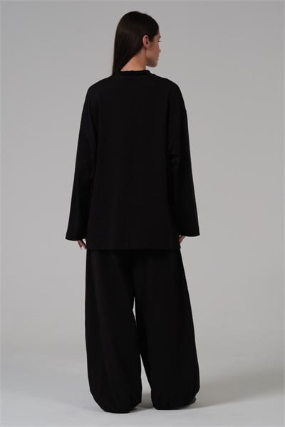 NAKIŞLI SWEAT SİYAH