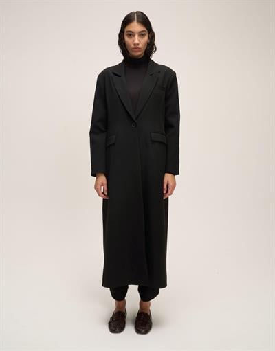 TEK DÜĞMELİ UZUN CEKET