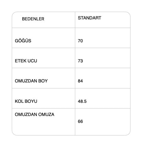 Beden Tablosu