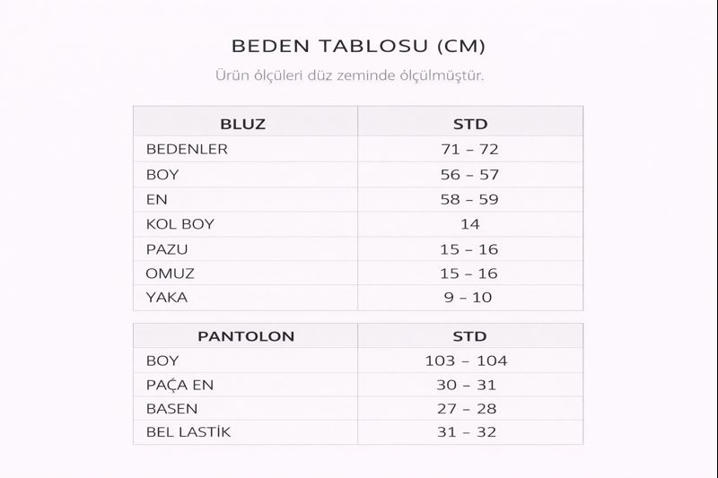 Beden Tablosu