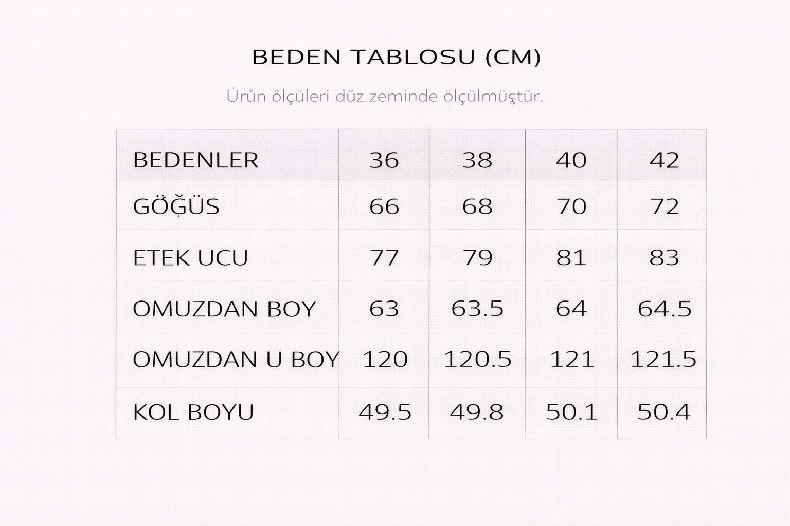 Beden Tablosu