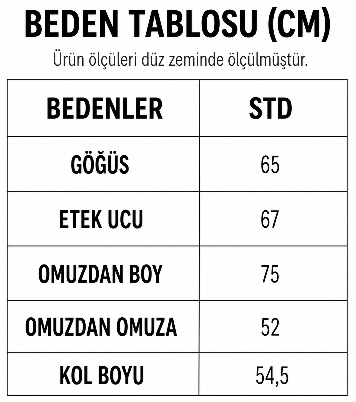 Beden Tablosu