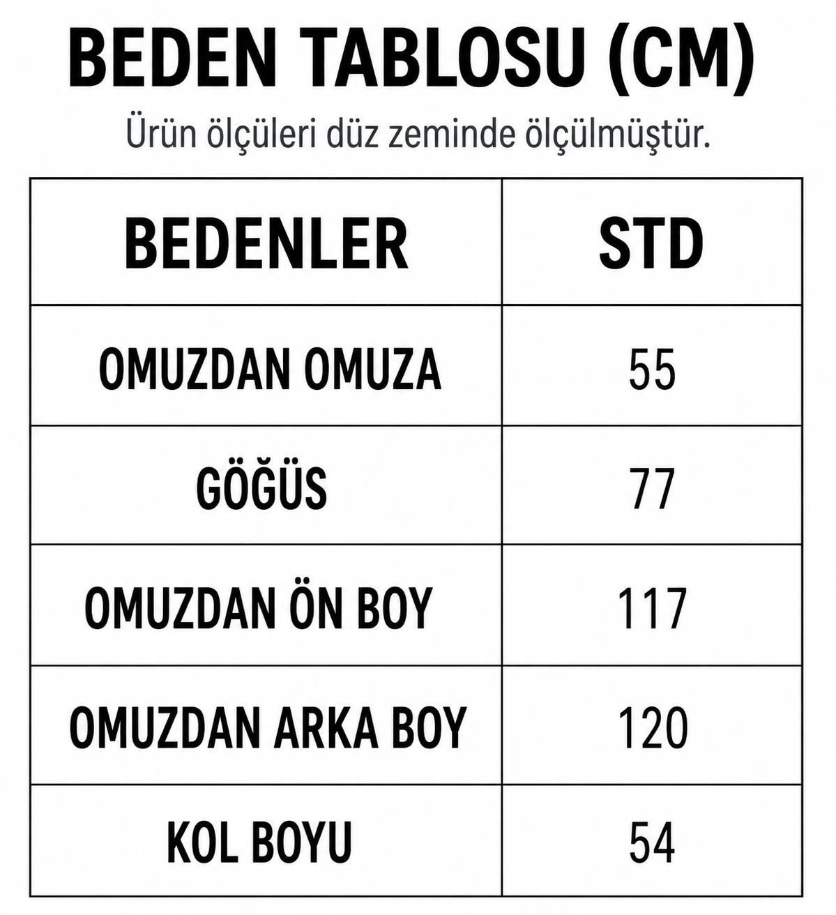 Beden Tablosu