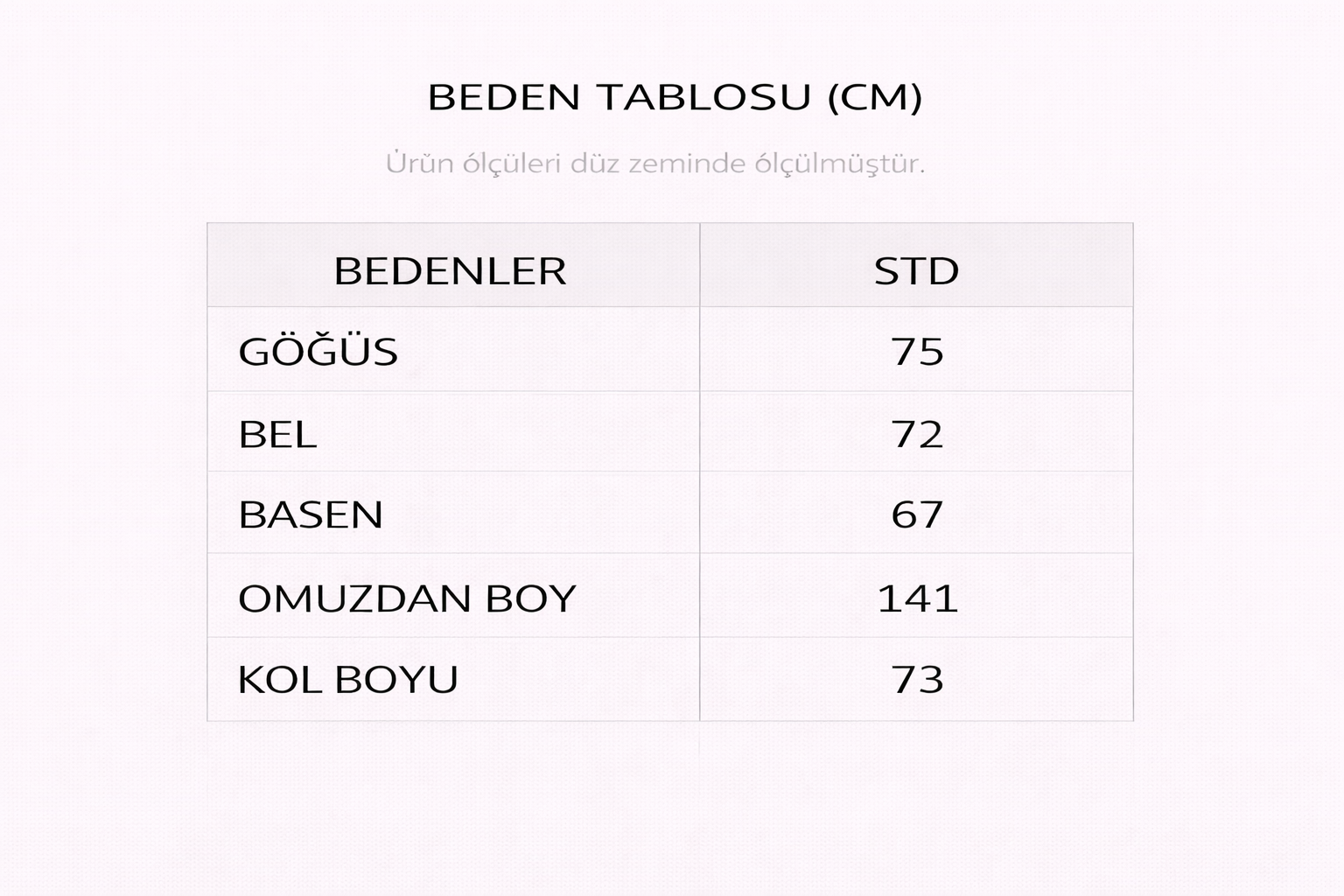 Beden Tablosu