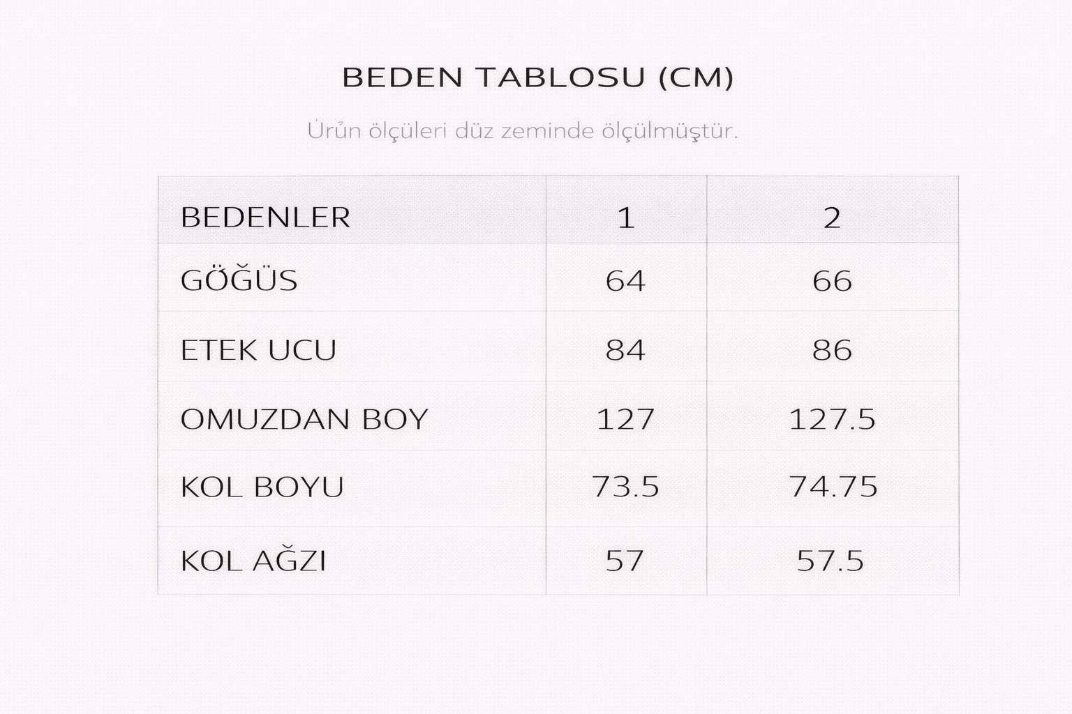 Beden Tablosu