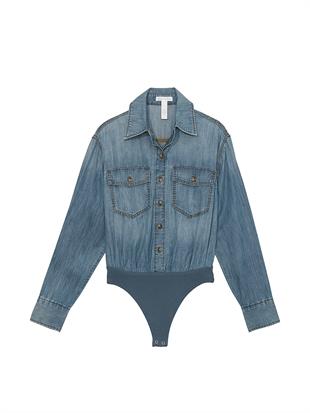 Atelier Victorias Secret X Altuzarra Denim Gömlek Bodysuit