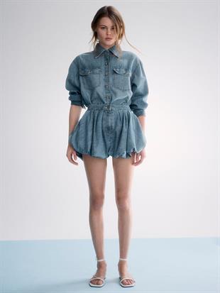 Atelier Victorias Secret X Altuzarra Denim Gömlek Bodysuit