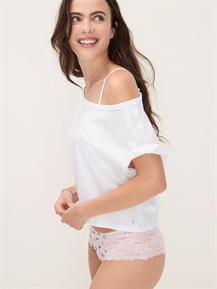 Bol Kesim Crop Tişört