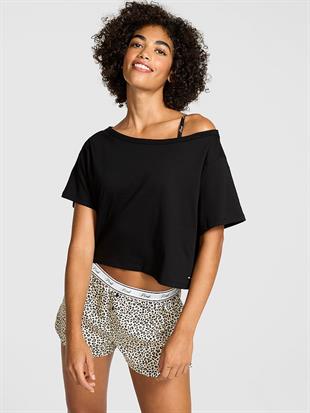 Bol Kesim Crop Tişört