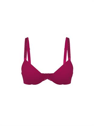 Bombshell Işıltılı Askılı 2 Beden Büyük Gösteren Push-Up Sütyen