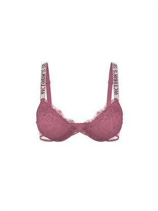 Bombshell Işıltılı Askılı 2 Beden Büyük Gösteren Push-Up Sütyen