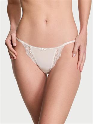 Bridal Tül Duvaklı Fiyonklu V-String Külot