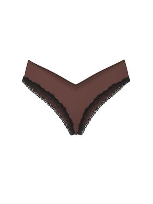 Dantel Kenarlı Derin Bacak Kesim Cheeky Külot