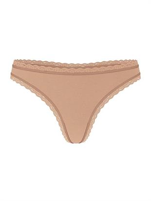 Esnek Pamuklu Dantel Belli Tanga