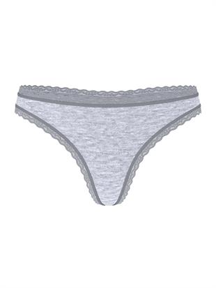 Esnek Pamuklu Dantel Belli Tanga