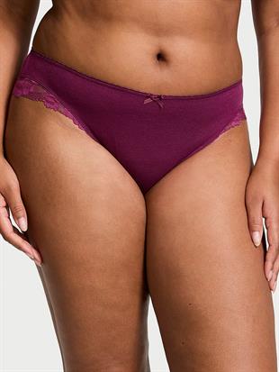 Esnek Pamuklu Dantel Kenarlı Bikini Külot