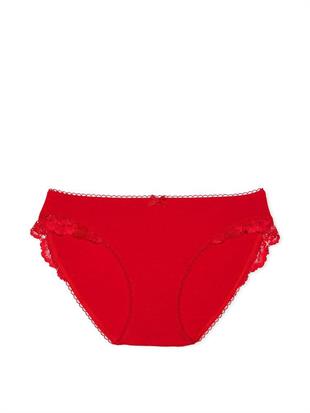 Esnek Pamuklu Dantel Kenarlı Bikini Külot