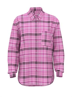 Flanel Boyfriend Uyku Gömleği