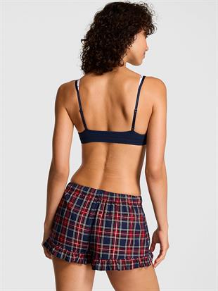 Flanel Fırfırlı Pijama Şortu