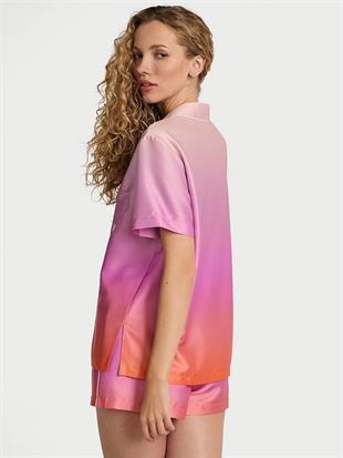 Glazed Saten Ombré Kısa Pijama Takımı