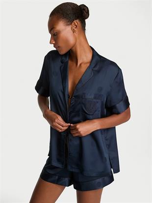 Glazed Saten Şortlu Pijama Takımı