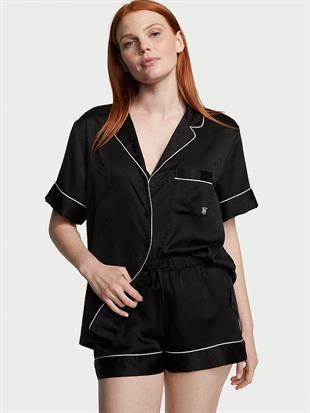Glazed Saten Şortlu Pijama Takımı