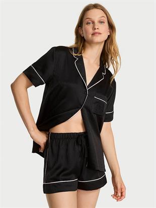 Glazed Saten Şortlu Pijama Takımı