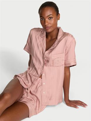 Glazed Saten Şortlu Pijama Takımı