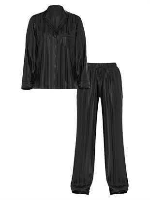Glazed Saten Uzun Pijama Takımı