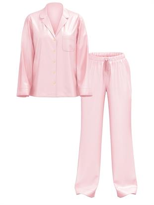 Glazed Saten Uzun Pijama Takımı