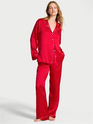Glazed Saten Uzun Pijama Takımı