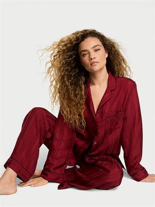 Glazed Saten Uzun Pijama Takımı
