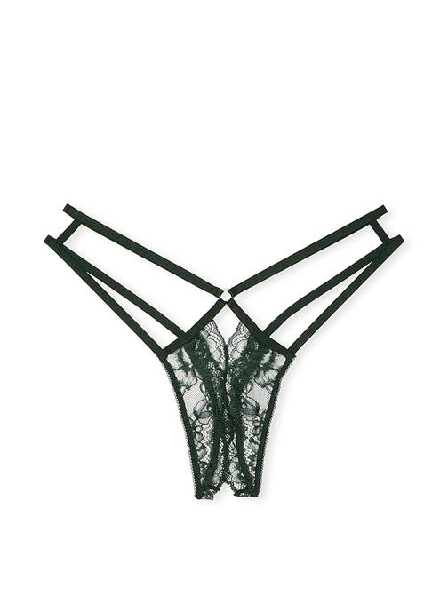 Gül Dantelli Crotchless Tanga