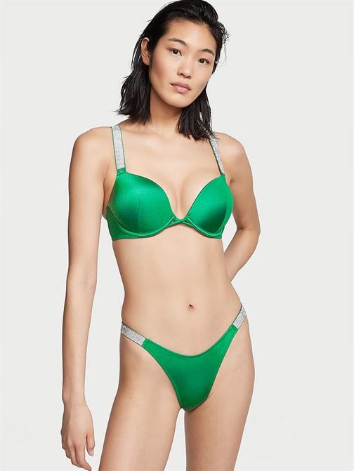 Işıltılı Askılı 2 Beden Büyük Gösteren Push-Up Bikini Üstü