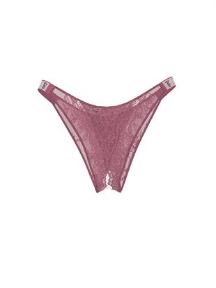 Işıltılı Askılı Dantelli Brazilian Külot
