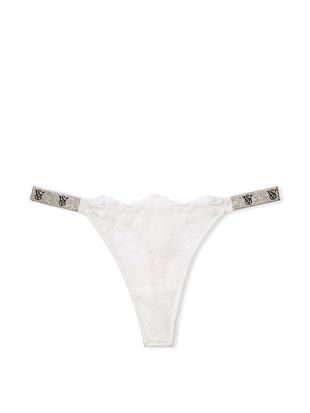 Işıltılı Askılı Dantelli Tanga