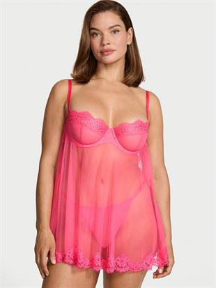 Işıltılı Balkonet Babydoll Set