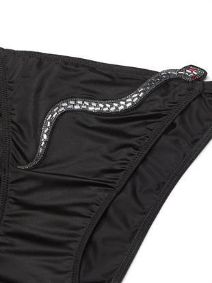 Işıltılı Yılan işlemeli Ayarlanabilir String Bikini Külot
