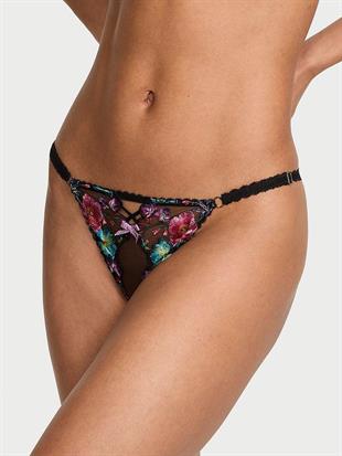 İşlemeli Ayarlanabilir Askılı Bikini Külot