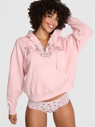Ivy Yarım Fermuarlı Kapüşonlu Sweatshirt