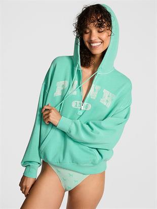 Ivy Yarım Fermuarlı Kapüşonlu Sweatshirt