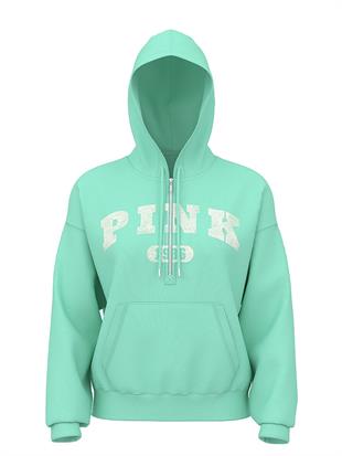 Ivy Yarım Fermuarlı Kapüşonlu Sweatshirt