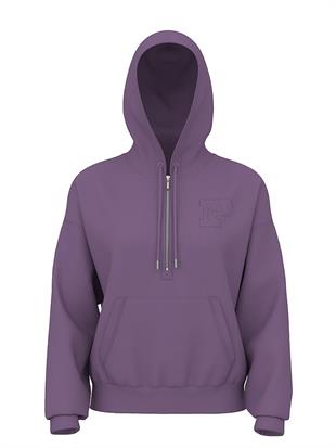 Ivy Yarım Fermuarlı Kapüşonlu Sweatshirt