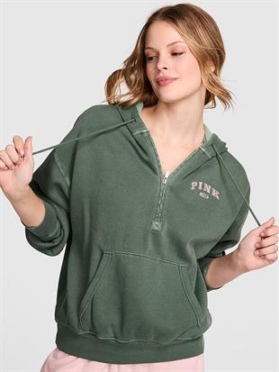 Ivy Yarım Fermuarlı Kapüşonlu Sweatshirt