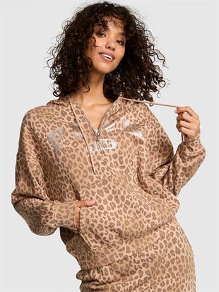 Ivy Yarım Fermuarlı Kapüşonlu Sweatshirt