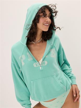 Ivy Yarım Fermuarlı Kapüşonlu Sweatshirt