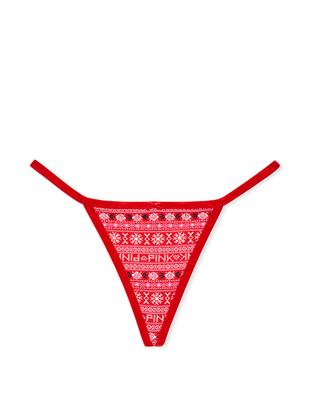 Kadife Kenarlı Pamuklu V-String Külot